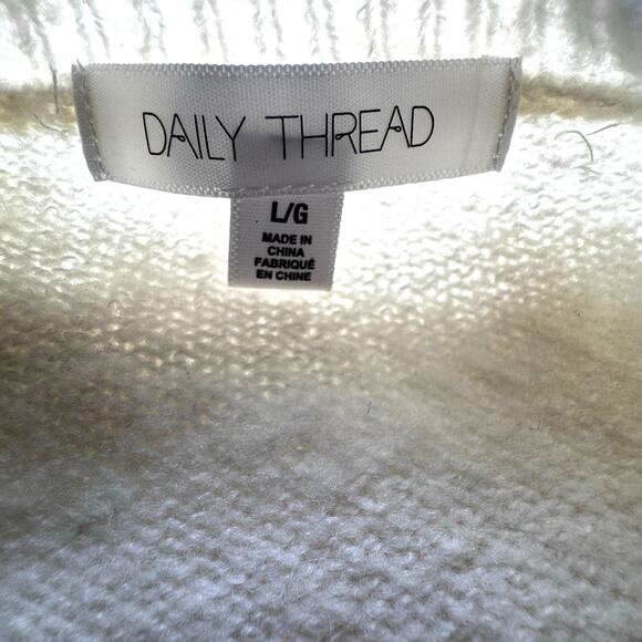 Daily Thread Cream Polka Dot Holiday Sweater | Size Large - Picture 4 of 6